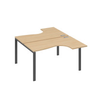 Рабочая станция (2х140) опоры UNO столы Классика натуральный дуб / металлокаркас антрацит А4 А1 181 НД
