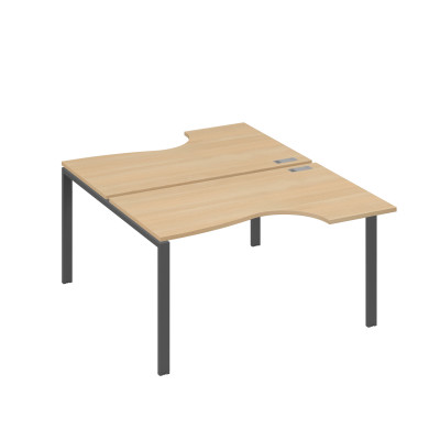 Рабочая станция (2х140) каркас UNO со столами Классика натуральный дуб / металлокаркас антрацит А4 А1 184 НД