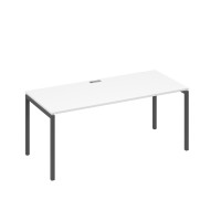 Стол письменный на металлокаркасе DUE белый премиум / металлокаркас антрацит А4 А2 026 БП