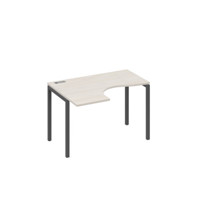 Стол левый "Классика" эргономичный на металлокаркасе DUE дуб / металлокаркас антрацит А4 А2 031 ДШ