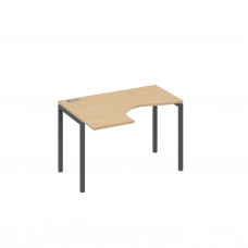Стол левый "Классика" эргономичный на металлокаркасе DUE натуральный дуб / металлокаркас антрацит А4 А2 031 НД