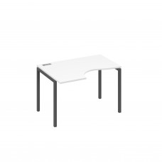 Стол на металлокаркасе DUE левый "Классика" эргономичный белый премиум / металлокаркас антрацит А4 А2 041 БП