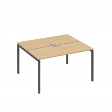 Рабочая станция на опорах DUE (2х140) натуральный дуб / металлокаркас антрацит А4 А2 171 НД