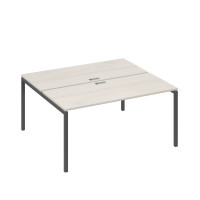 Станция офисная на каркасе DUE (2х160) дуб / металлокаркас антрацит А4 А2 175 ДШ