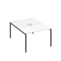 Рабочая станция (2х120) на каркасе DUE белый премиум / металлокаркас антрацит А4 А2 176 БП