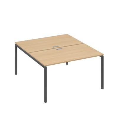 Рабочая станция 2х140 с металлокаркасом DUE натуральный дуб / металлокаркас антрацит А4 А2 177 НД