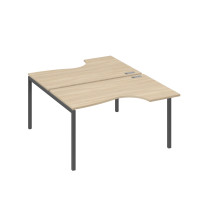 Рабочая станция металлокаркас DUE со столами (2х140) Классика дуб скандинавский / металлокаркас антрацит А4 А2 184 ДК