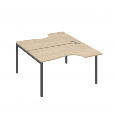 Рабочая станция металлокаркас DUE со столами (2х140) Классика дуб скандинавский / металлокаркас антрацит А4 А2 184 ДК