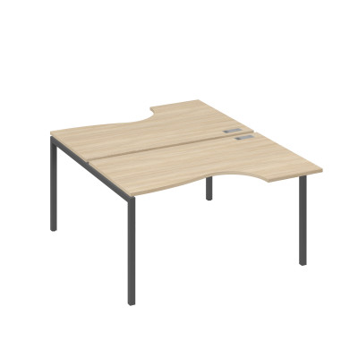 Рабочая станция металлокаркас DUE со столами (2х140) Классика дуб скандинавский / металлокаркас антрацит А4 А2 184 ДК