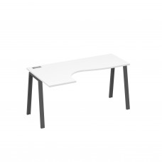 Стол "Классика" каркас TRE эргономичный левый белый премиум / металлокаркас антрацит А4 А3 035 БП