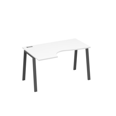 Стол левый "Классика" на металлокаркасе TRE эргономичный белый премиум / металлокаркас антрацит А4 А3 043 БП