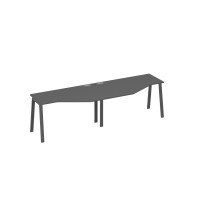 Рабочая станция столы (2х140) эргономичными Техно каркас TRE антрацит премиум / металлокаркас антрацит А4 А3 053-2 АР