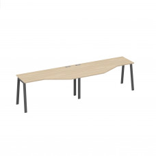 Рабочая станция каркас TRE со столами Техно (2х160) дуб скандинавский / металлокаркас антрацит А4 А3 055-2 ДК