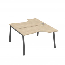 Рабочая станция столы (2х140) эргономичные Классика каркасTRE дуб скандинавский / металлокаркас антрацит А4 А3 184 ДК