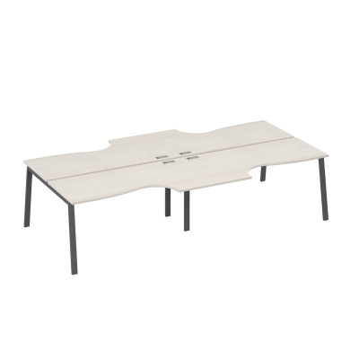 Рабочая станция столы Классика (4х160) опоры TRE дуб / металлокаркас антрацит А4 А3 185-2 ДШ