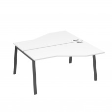 Рабочая станция каркас TRE столы (2х160) эргономичные Техно белый премиум / металлокаркас антрацит А4 А3 188 БП
