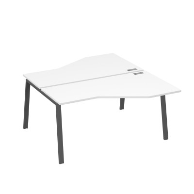 Рабочая станция каркас TRE столы (2х160) эргономичные Техно белый премиум / металлокаркас антрацит А4 А3 188 БП