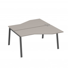 Рабочая станция каркас TRE столы (2х160) эргономичные Техно мокко премиум / металлокаркас антрацит А4 А3 188 МП