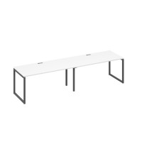 Рабочая станция на металлокаркасе QUATTRO (2х160) белый премиум / металлокаркас антрацит А4 А4 025-2 БП
