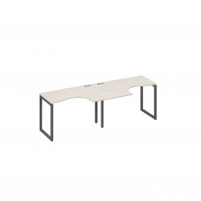 Рабочая станция столы Классика опоры QUATTRO (2х120) дуб / металлокаркас антрацит А4 А4 031-2 ДШ