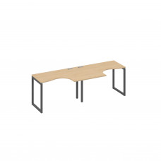 Рабочая станция столы Классика опоры QUATTRO (2х120) натуральный дуб / металлокаркас антрацит А4 А4 031-2 НД