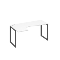 Стол эргономичный "Классика" на металлокаркасе QUATTRO левый белый премиум / металлокаркас антрацит А4 А4 035 БП