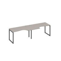 Рабочая станция столы Классика на каркасе QUATTRO (2х140) мокко премиум / металлокаркас антрацит А4 А4 043-2 МП