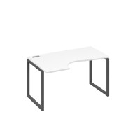 Стол "Классика" левый на металлокаркасе QUATTRO эргономичный белый премиум / металлокаркас антрацит А4 А4 043 БП