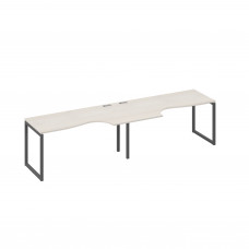 Рабочая станция (2х160) опоры QUATTRO столы Классика дуб / металлокаркас антрацит А4 А4 045-2 ДШ