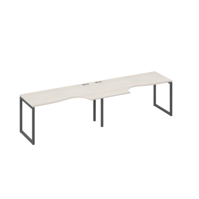 Рабочая станция (2х160) опоры QUATTRO столы Классика дуб / металлокаркас антрацит А4 А4 045-2 ДШ