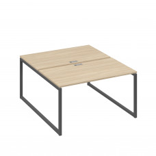 Рабочая станция QUATTRO (2х140) опоры металлокаркас дуб скандинавский / металлокаркас антрацит А4 А4 177 ДК