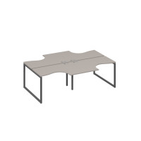 Рабочая станция (4х120) опоры QUATTRO столы Классика мокко премиум / металлокаркас антрацит А4 А4 180-2 МП