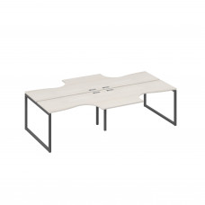 Рабочая станция со столами (4х140) Классика опоры QUATTRO дуб / металлокаркас антрацит А4 А4 181-2 ДШ