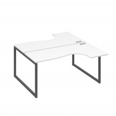 Рабочая станция QUATTRO (2х160) столы Классика эргономичные белый премиум / металлокаркас антрацит А4 А4 182 БП