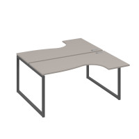 Рабочая станция QUATTRO (2х160) столы Классика эргономичные мокко премиум / металлокаркас антрацит А4 А4 182 МП