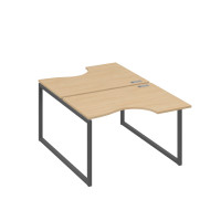 Рабочая станция столы Классика QUATTRO (2х120) натуральный дуб / металлокаркас антрацит А4 А4 183 НД