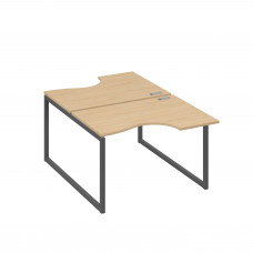 Рабочая станция столы Классика QUATTRO (2х120) натуральный дуб / металлокаркас антрацит А4 А4 183 НД