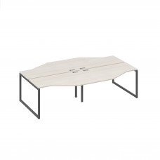 Рабочая станция столы (4х140) Техно каркас QUATTRO дуб / металлокаркас антрацит А4 А4 187-2 ДШ