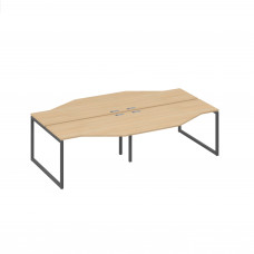 Рабочая станция столы (4х140) Техно каркас QUATTRO натуральный дуб / металлокаркас антрацит А4 А4 187-2 НД