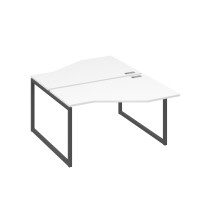 Рабочая станция со столами (2х140) Техно на каркасе QUATTRO белый премиум / металлокаркас антрацит А4 А4 187 БП