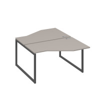 Рабочая станция со столами (2х140) Техно на каркасе QUATTRO мокко премиум / металлокаркас антрацит А4 А4 187 МП