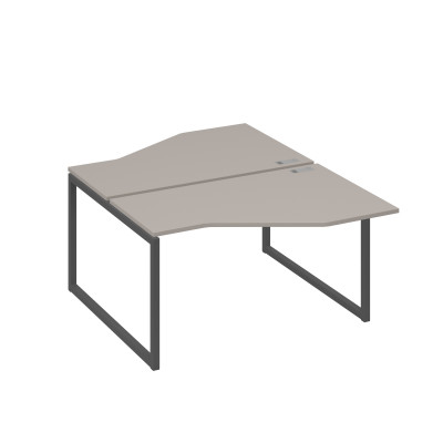 Рабочая станция со столами (2х140) Техно на каркасе QUATTRO мокко премиум / металлокаркас антрацит А4 А4 187 МП