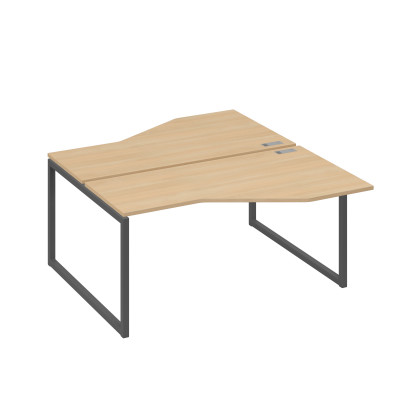 Рабочая станция со столами Техно (2х160) каркас QUATTRO натуральный дуб / металлокаркас антрацит А4 А4 188 НД