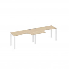 Рабочая станция UNO (2х140) со столами Классика дуб скандинавский / металлокаркас белый А4 Б1 033-2 ДК