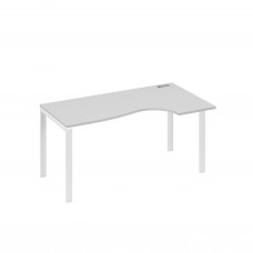 Стол на металлокаркасе UNO "Классика" эргономичный правый серый / металлокаркас белый А4 Б1 046 СЕ