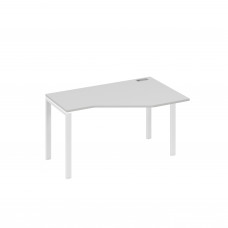 Стол правый эргономичный "Техно" металлокаркас UNO серый / металлокаркас белый А4 Б1 054 СЕ