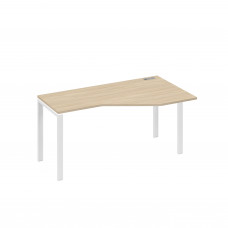 Стол "Техно" на металлокаркасе UNO эргономичный правый дуб скандинавский / металлокаркас белый А4 Б1 056 ДК