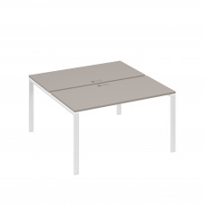 Рабочая станция на металлокаркасе UNO (2х140) мокко премиум / металлокаркас белый А4 Б1 174 МП