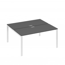 Рабочая станция на металлокаркасе UNO (2х160) антрацит премиум / металлокаркас белый А4 Б1 175 АР