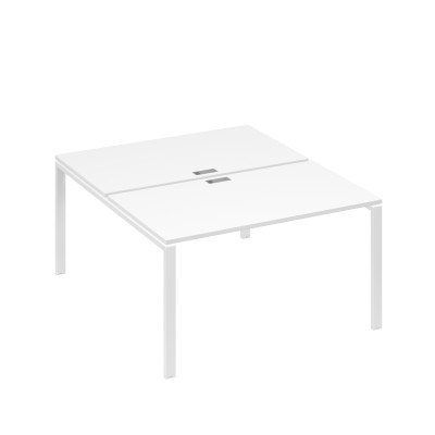 Станция рабочая на металлокаркасе UNO 2х140 белый премиум / металлокаркас белый А4 Б1 177 БП